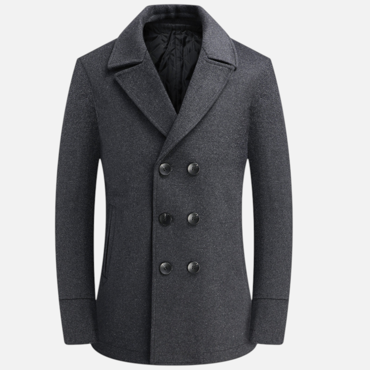 Valeniri | Men’s Wool Peacoat – Double Breasted Fitted Winter Coat