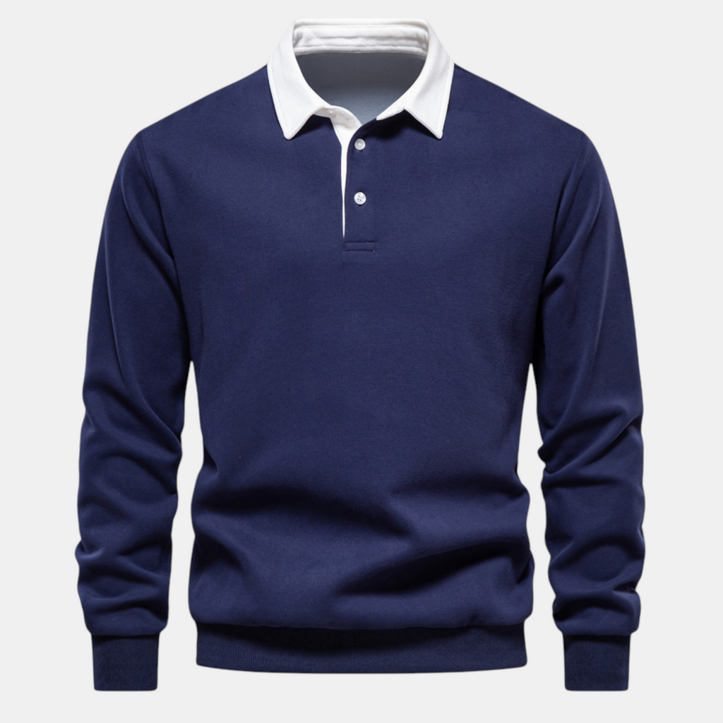 Valeniri | Men’s Long Sleeve Polo Sweater Classic Fit Casual Knit Top
