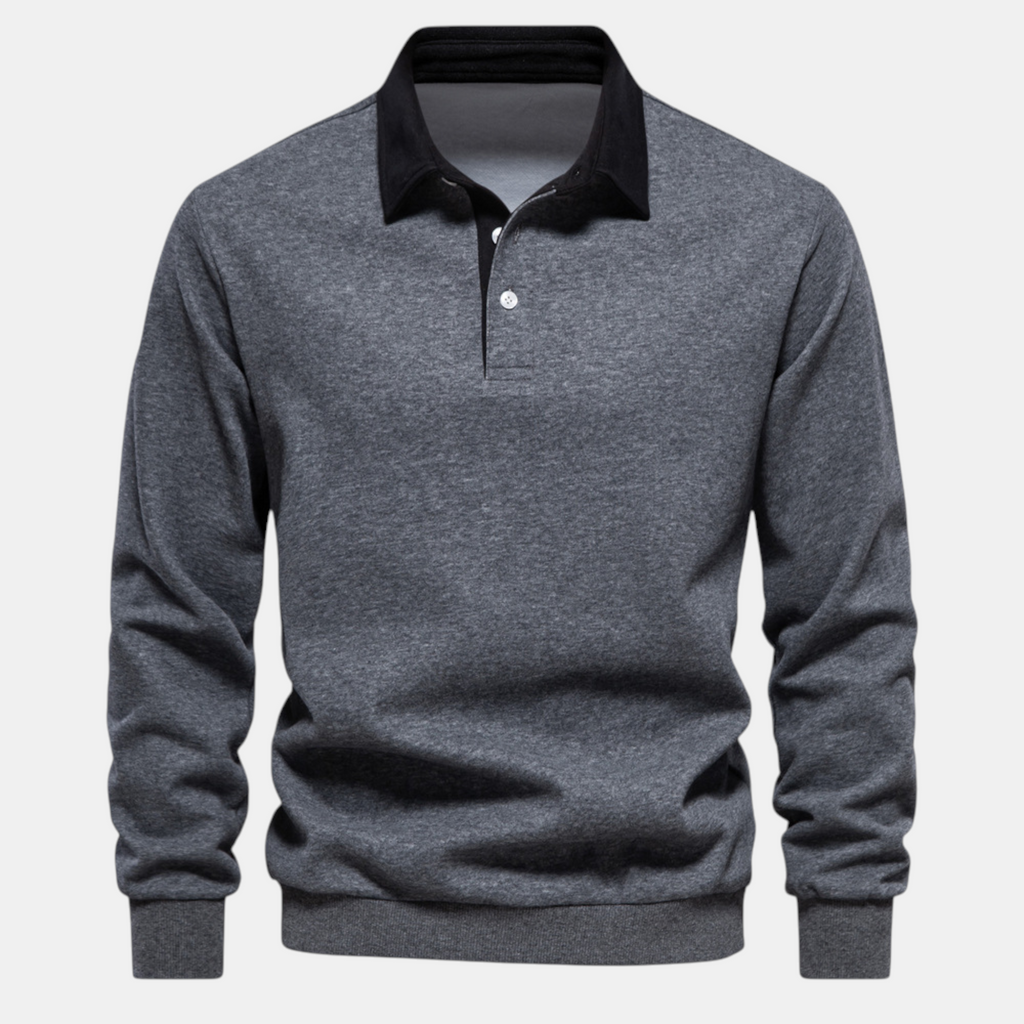 Valeniri | Men’s Long Sleeve Polo Sweater Classic Fit Casual Knit Top