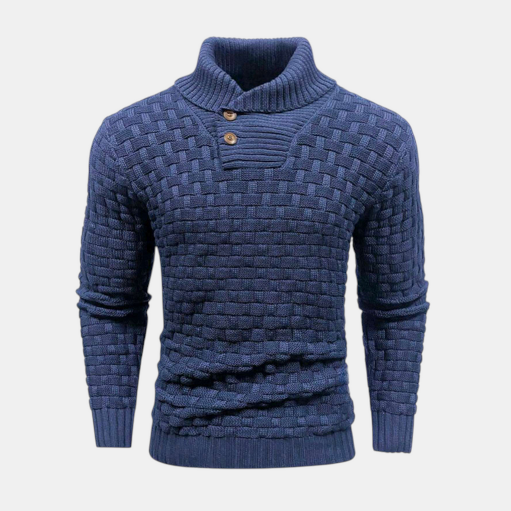 Valeniri | Men's Long Sleeve Collared Sweater Knit Slim Fit Casual Wear