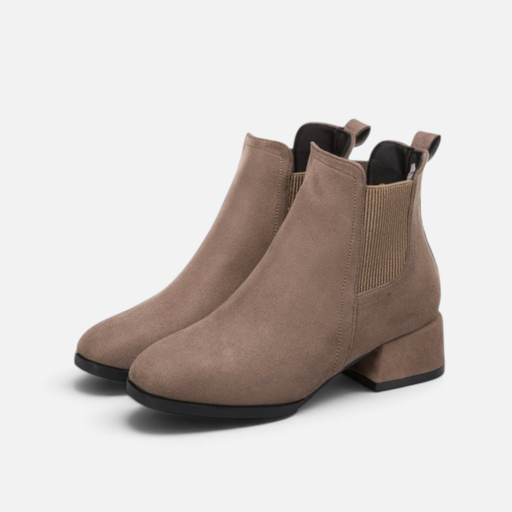 Valeniri | Women’s Suede Chelsea Ankle Boots – Mid Block Heel