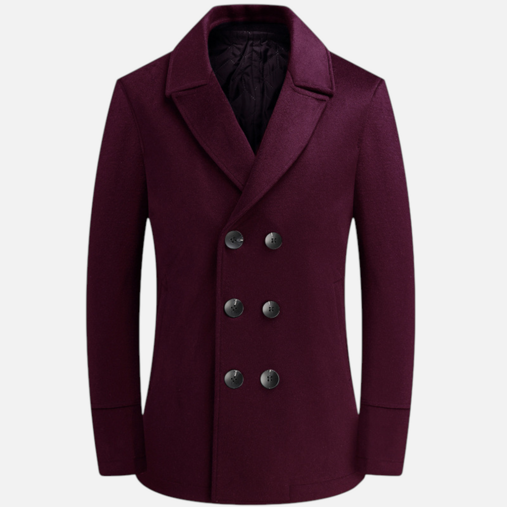 Valeniri | Men’s Wool Peacoat – Double Breasted Fitted Winter Coat