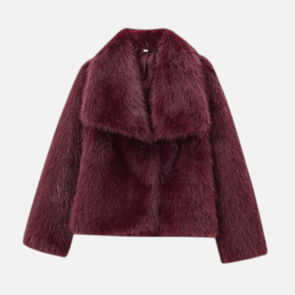 Valeniri | Women's Faux Fur Jacket – Plush Long Sleeve Short Coat