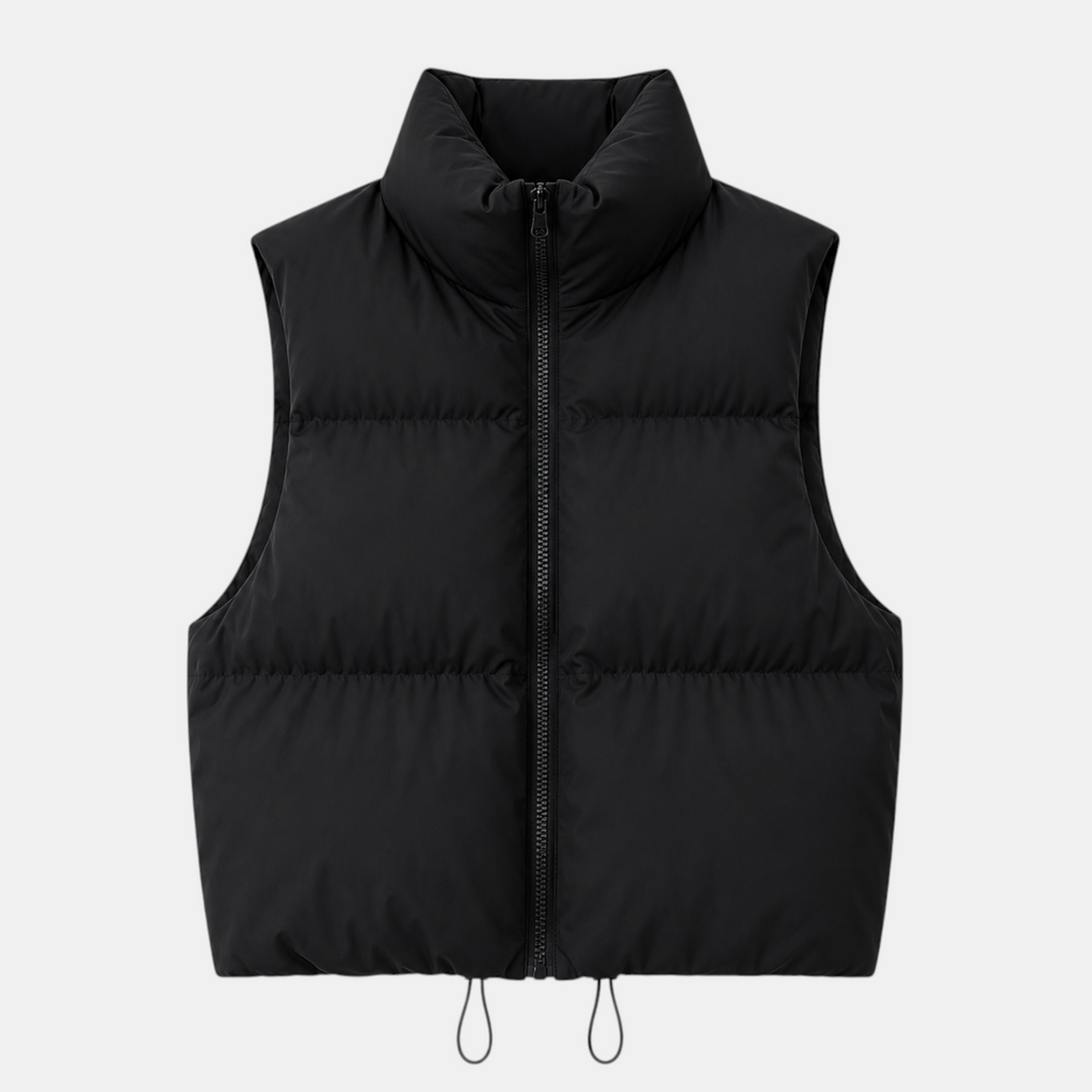 Women's Cotton Puffer Vest Warm Zip-Up Sleeveless Outerwear