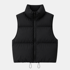 Women's Cotton Puffer Vest Warm Zip-Up Sleeveless Outerwear