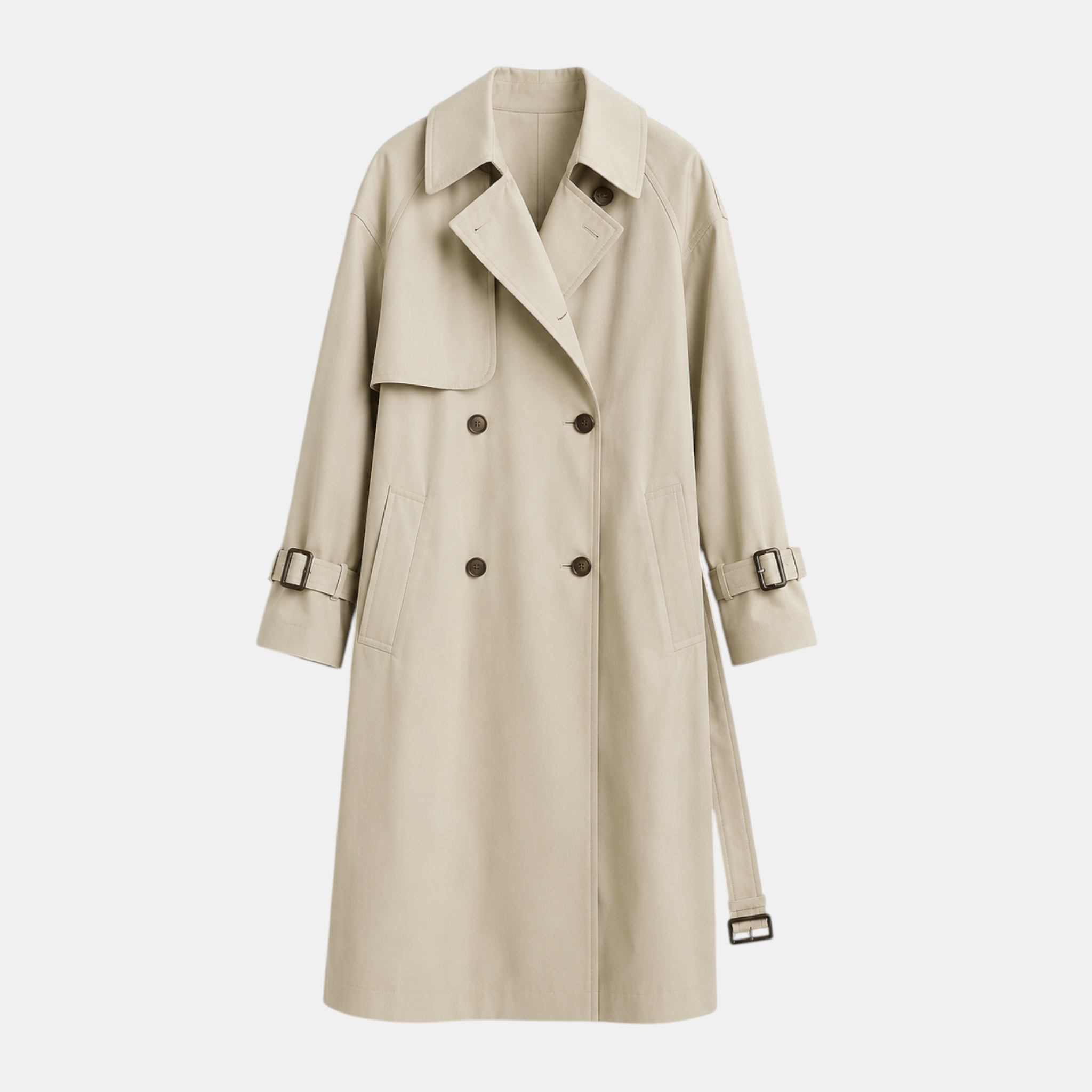 Valeniri | Women's Mid Length Trench Coat Belted Classic Outerwear