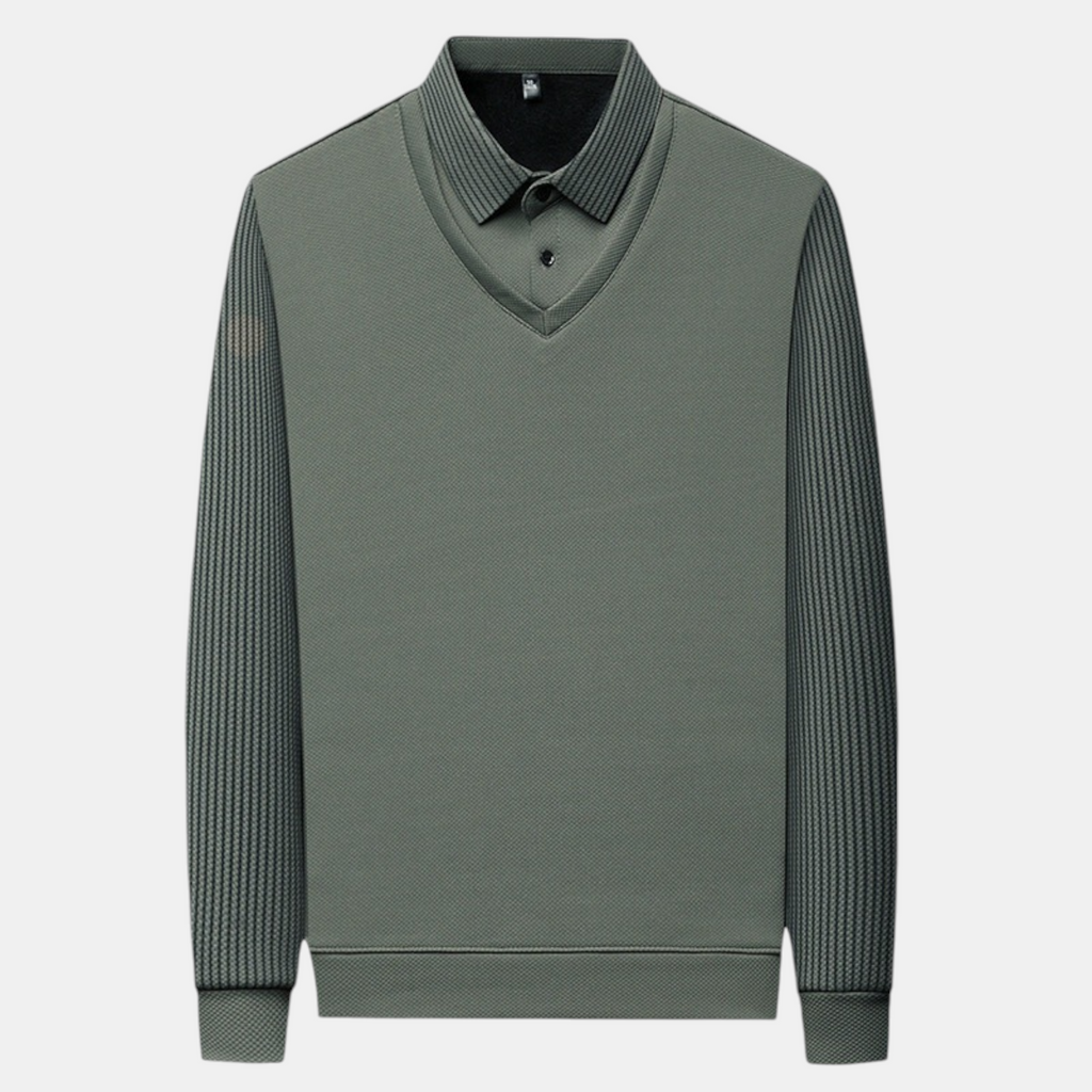 Valeniri | Men's Long Sleeve Polo Sweater Classic Knit Smart Casual