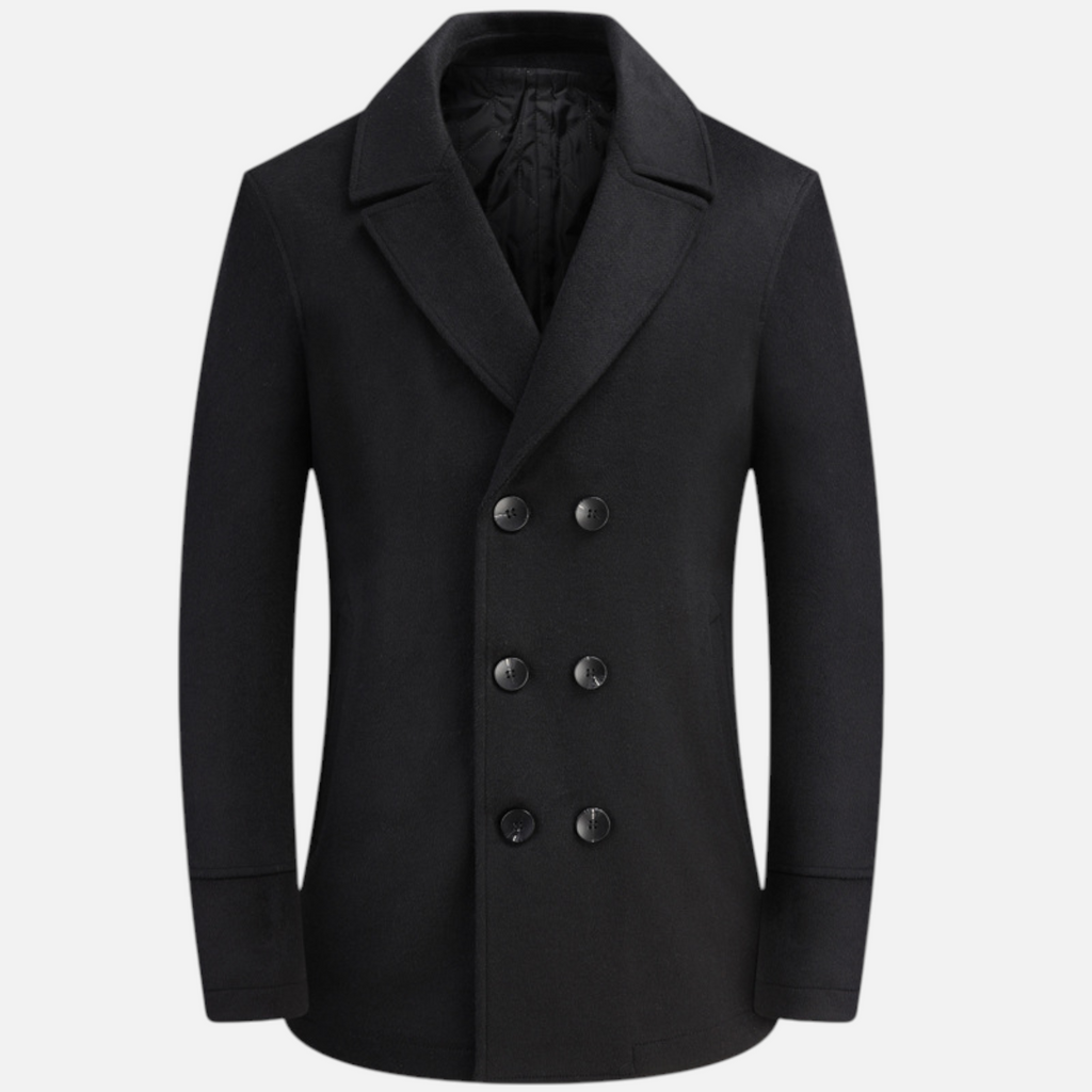 Valeniri | Men’s Wool Peacoat – Double Breasted Fitted Winter Coat