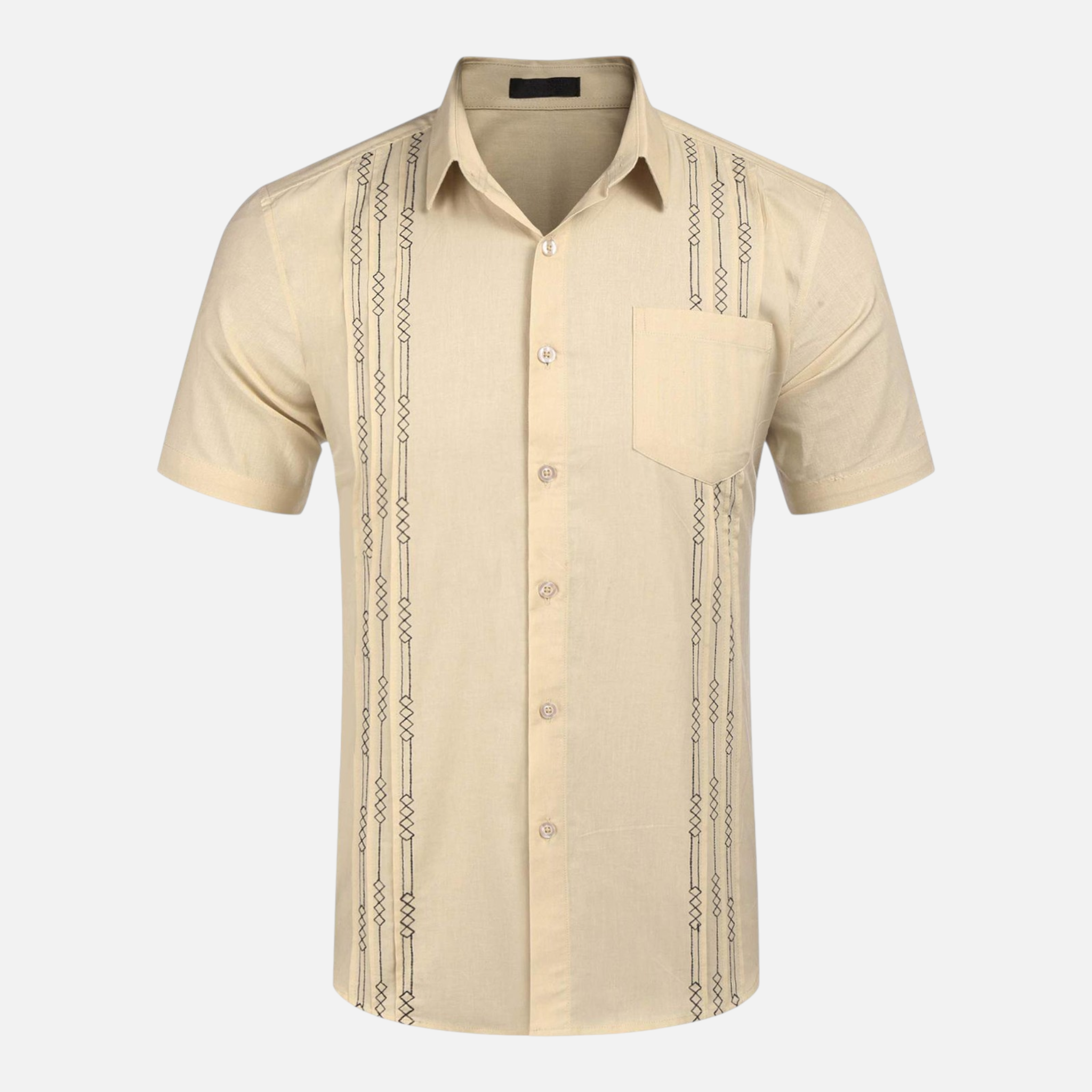Valeniri | Men's Cuban Collar Shirt Lightweight Relaxed Fit Button-Up