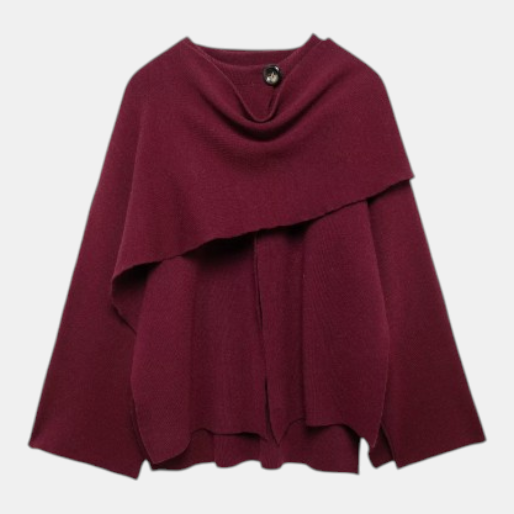 Valeniri | Women's Knit Coat with Built-In Scarf Classic Cardigan Style
