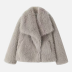 Valeniri | Women's Faux Fur Jacket – Plush Long Sleeve Short Coat