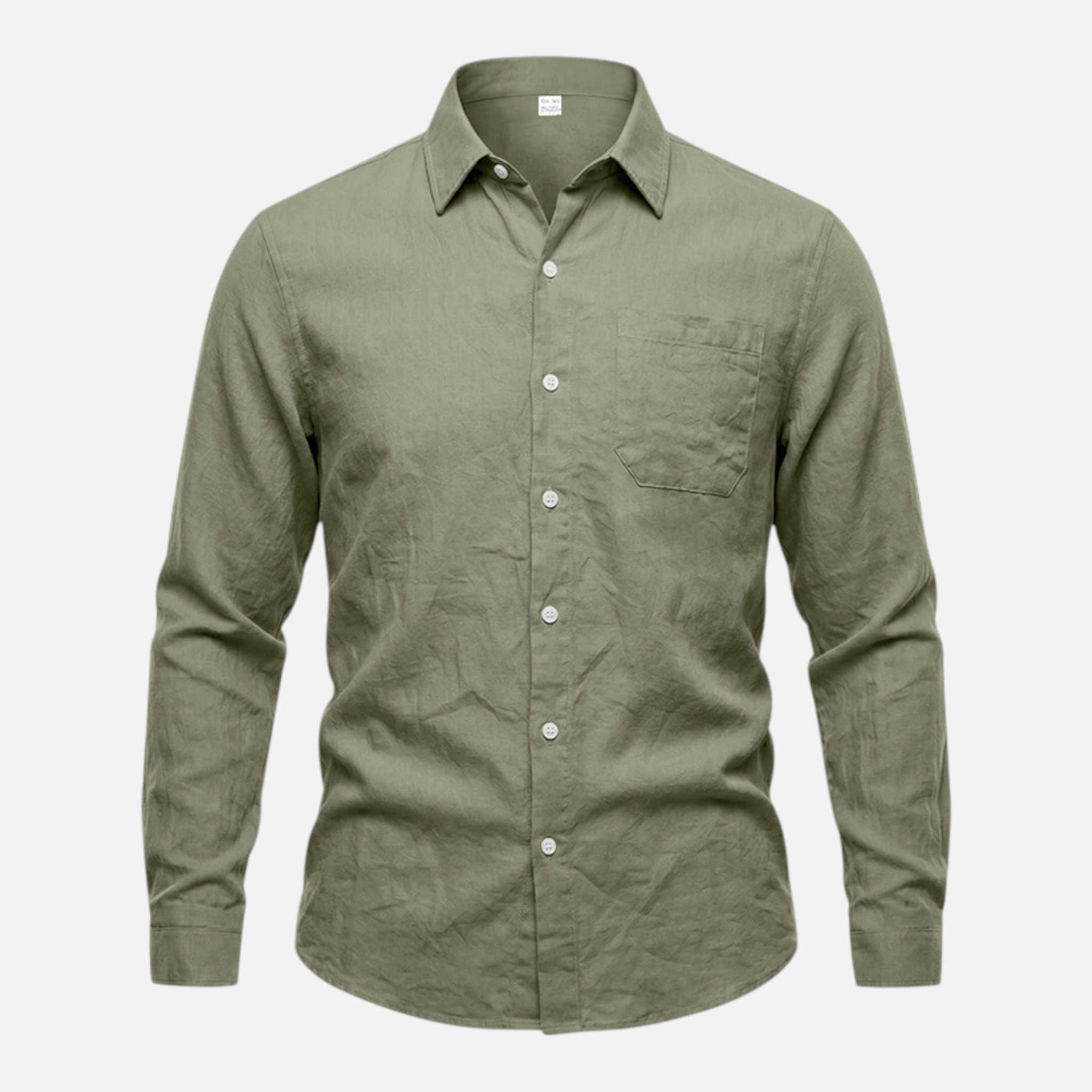 Valeniri Men's Linen Long Sleeve Shirt Classic Loose Fit Button Up