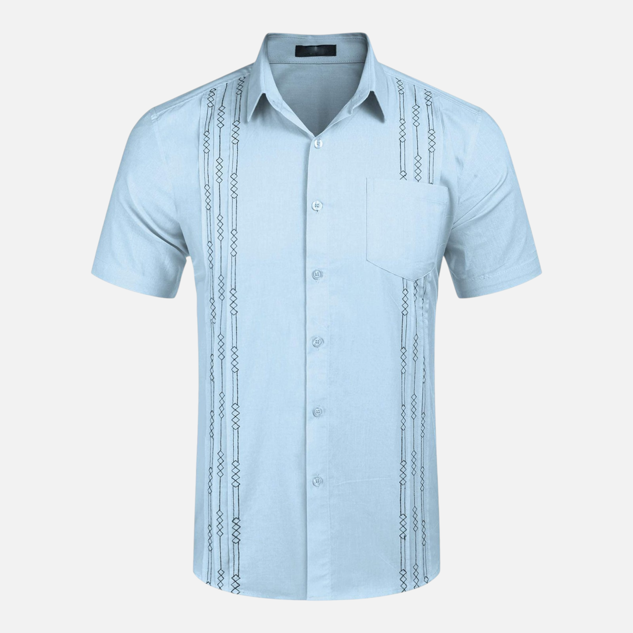 Valeniri | Men's Cuban Collar Shirt Lightweight Relaxed Fit Button-Up