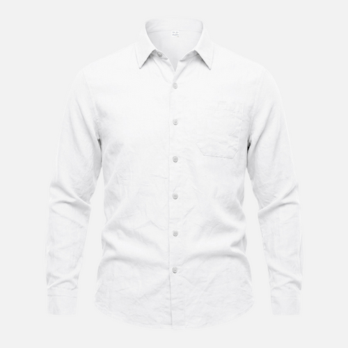 Valeniri Men's Linen Long Sleeve Shirt Classic Loose Fit Button Up