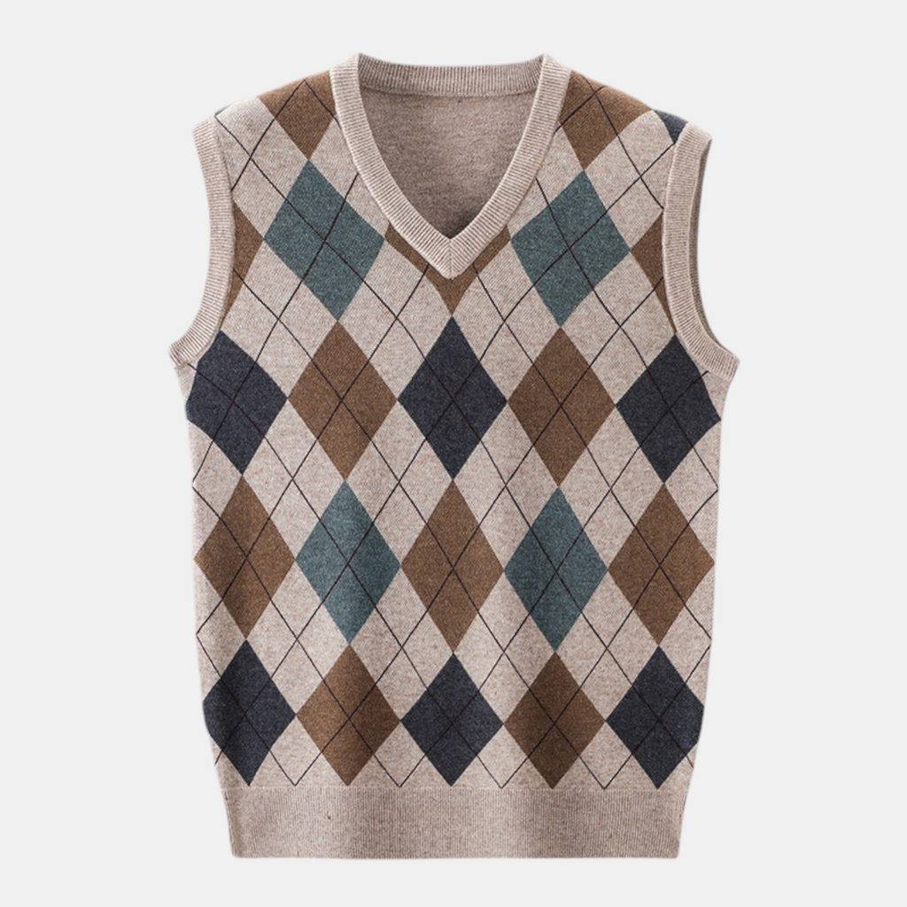 Valeniri | Men's Wool Sweater Vest V-Neck Knit Warm Classic Fit
