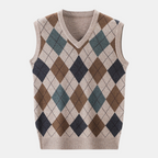 Valeniri | Men's Wool Sweater Vest V-Neck Knit Warm Classic Fit