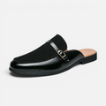 Valeniri | Men's Leather Backless Loafers – Classic Slip-On Mule Shoes