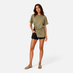 Valeniri | Women's Ruched Cotton Top – Slim Fit Short Sleeve Shirt