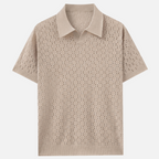 Valeniri | Men's Crochet Polo Tencel Short Sleeve Shirt
