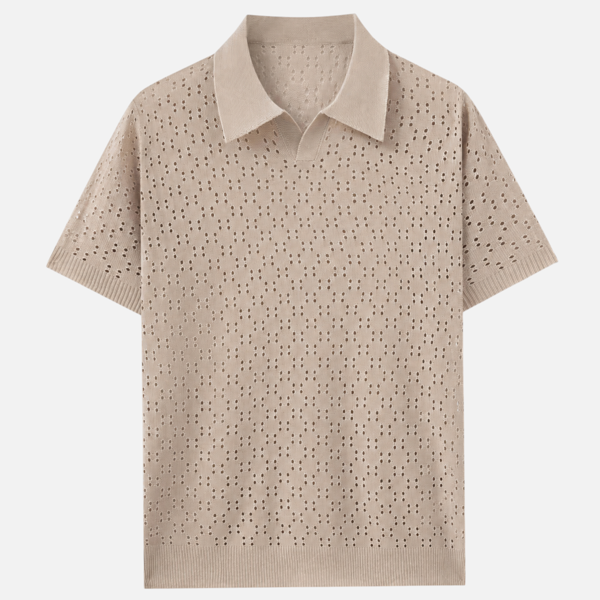 Valeniri | Men's Crochet Polo Tencel Short Sleeve Shirt