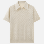 Valeniri | Men's Crochet Polo Tencel Short Sleeve Shirt