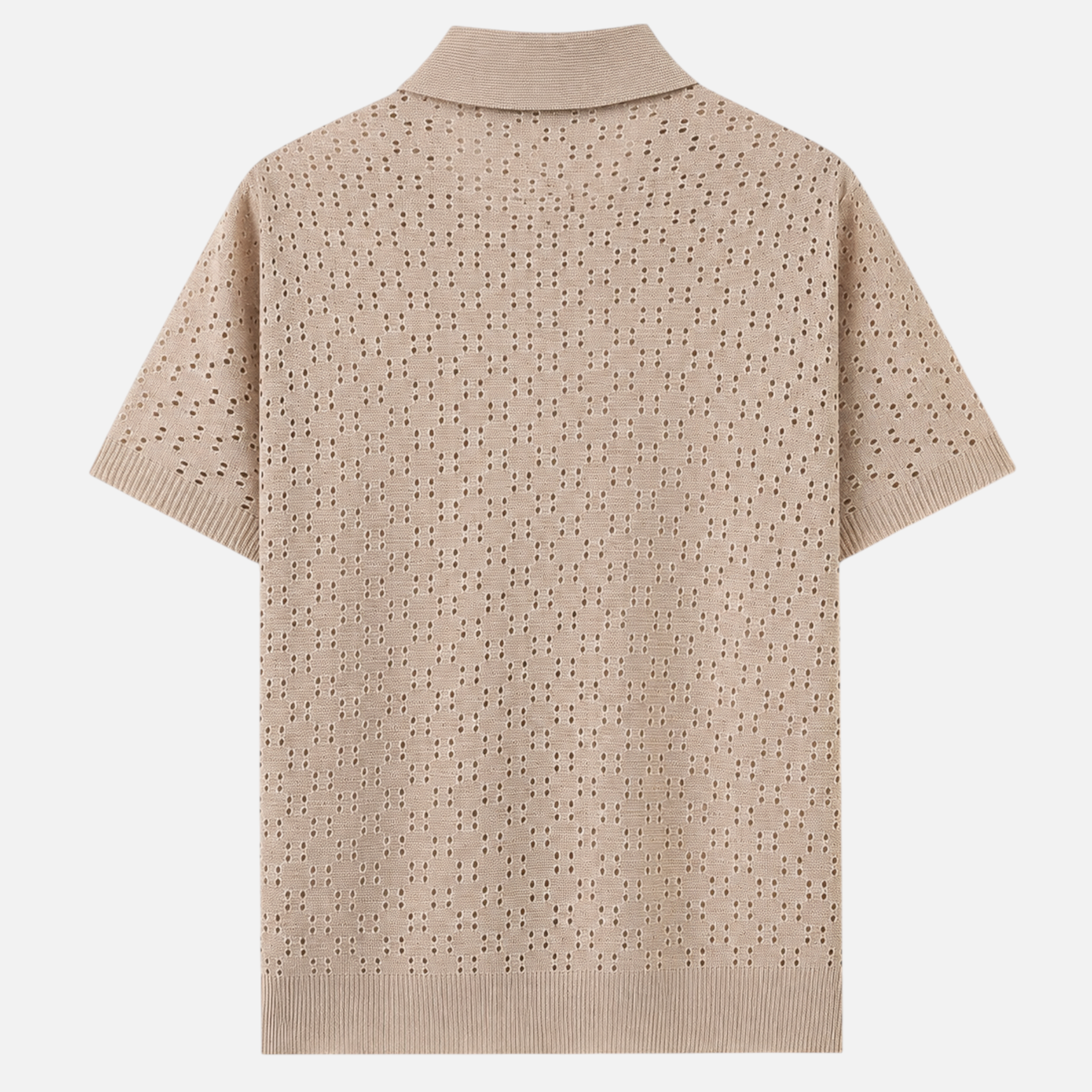 Valeniri | Men's Crochet Polo Tencel Short Sleeve Shirt