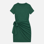Valeniri | Women's Ruched Dress Waist Tie Elegant Mini Dress