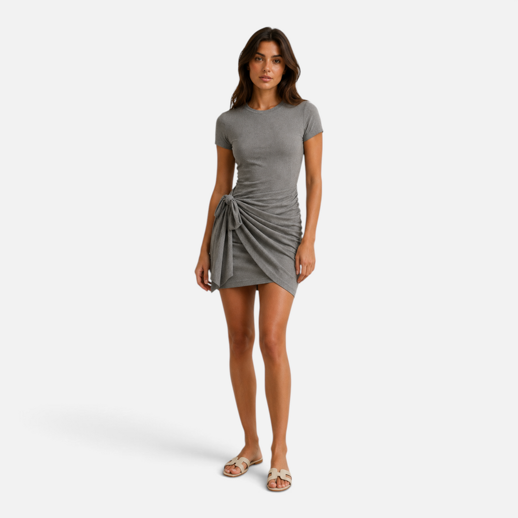 Valeniri | Women's Ruched Dress Waist Tie Elegant Mini Dress