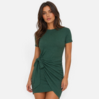 Valeniri | Women's Ruched Dress Waist Tie Elegant Mini Dress