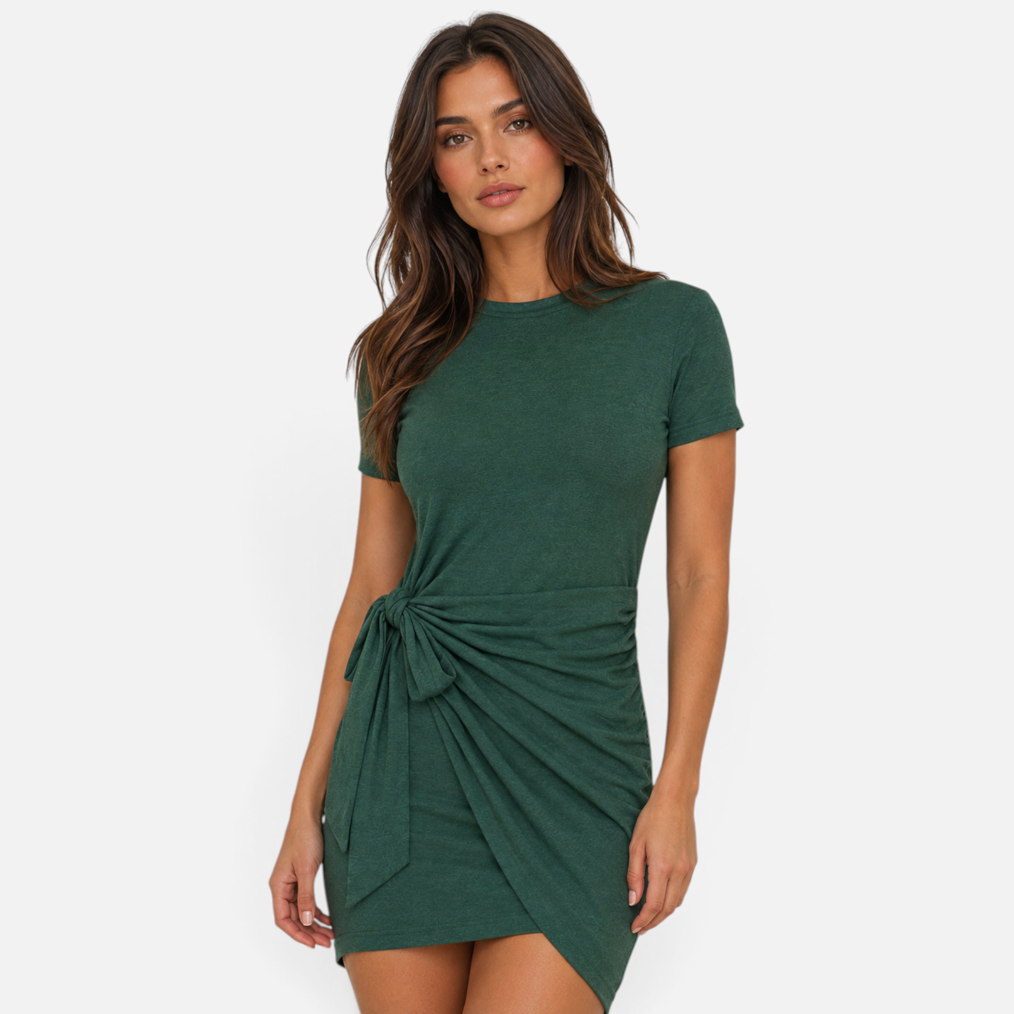 Valeniri | Women's Ruched Dress Waist Tie Elegant Mini Dress