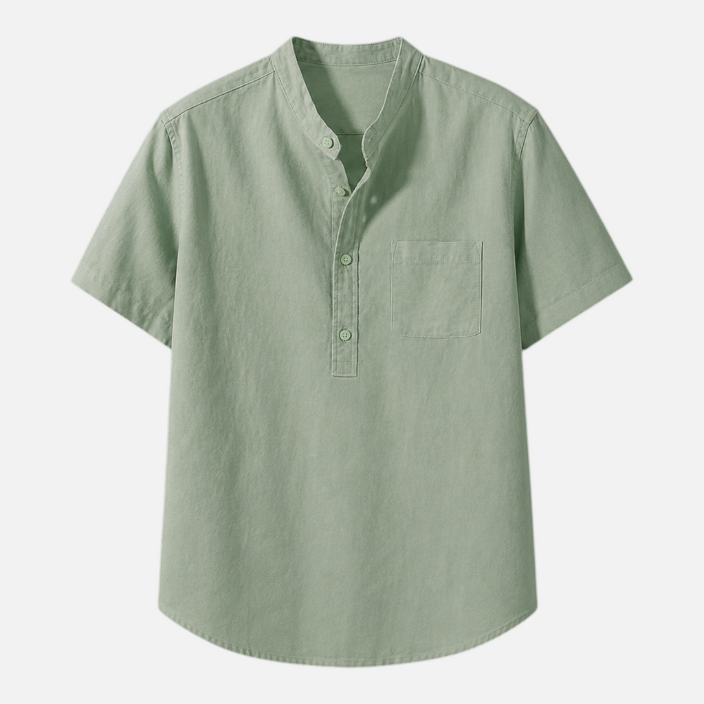 Valeniri | Men's Linen Stand Collar Shirt – Lightweight Everyday Wear