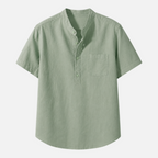 Valeniri | Men's Linen Stand Collar Shirt – Lightweight Everyday Wear