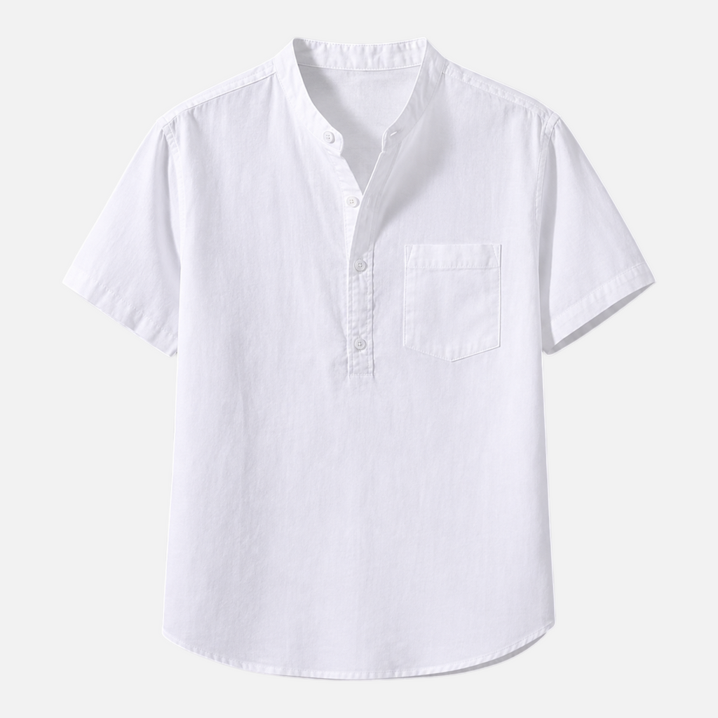 Valeniri | Men's Linen Stand Collar Shirt – Lightweight Everyday Wear