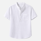 Valeniri | Men's Linen Stand Collar Shirt – Lightweight Everyday Wear