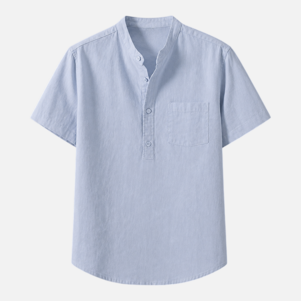 Valeniri | Men's Linen Stand Collar Shirt – Lightweight Everyday Wear