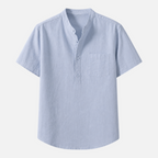 Valeniri | Men's Linen Stand Collar Shirt – Lightweight Everyday Wear