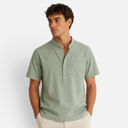 Valeniri | Men's Linen Stand Collar Shirt – Lightweight Everyday Wear