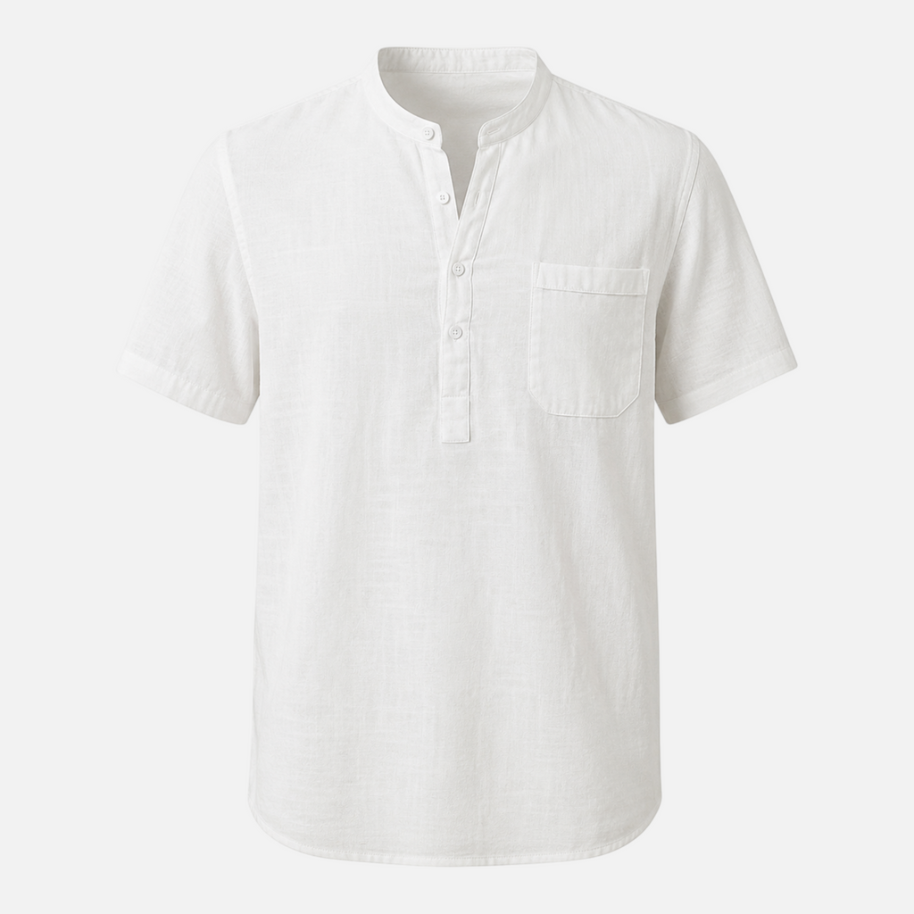Valeniri | Men's Stand Collar Short Sleeve Shirt for Smart Casual Wear