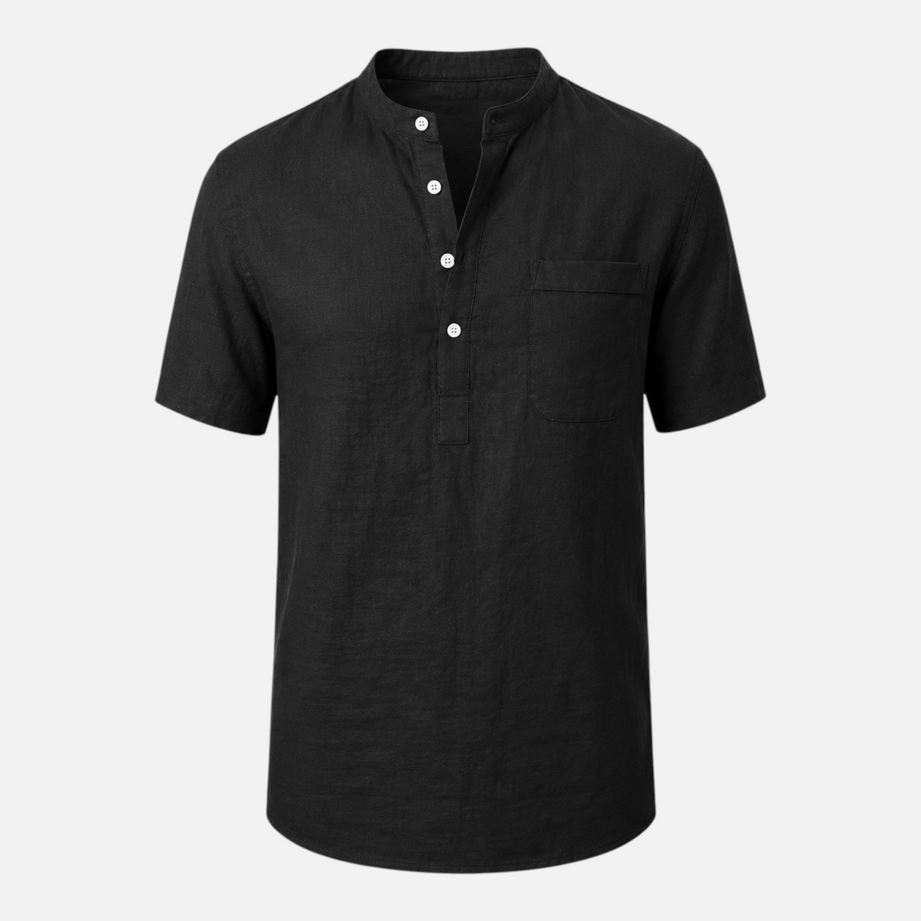 Valeniri | Men's Stand Collar Short Sleeve Shirt for Smart Casual Wear