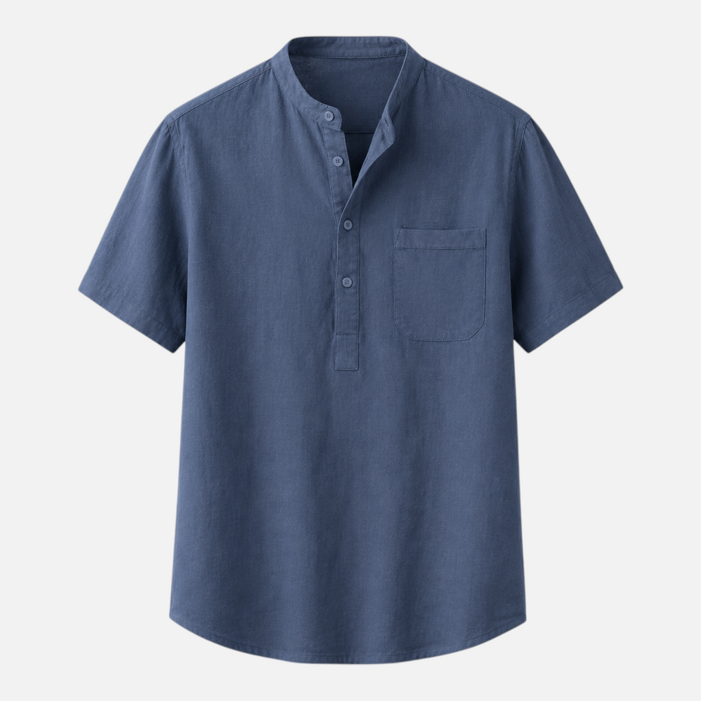 Valeniri | Men's Stand Collar Short Sleeve Shirt for Smart Casual Wear