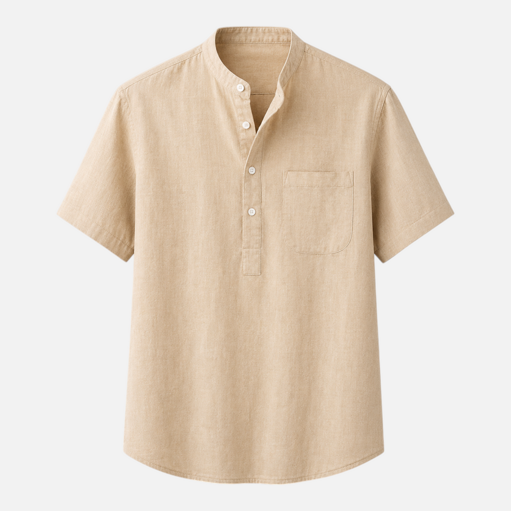 Valeniri | Men's Stand Collar Short Sleeve Shirt for Smart Casual Wear