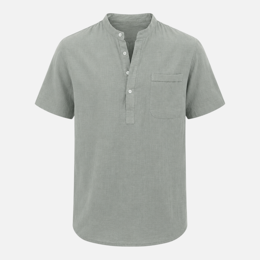 Valeniri | Men's Stand Collar Short Sleeve Shirt for Smart Casual Wear
