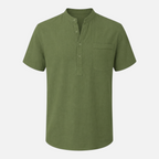 Valeniri | Men's Stand Collar Short Sleeve Shirt for Smart Casual Wear