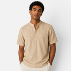 Valeniri | Men's Stand Collar Short Sleeve Shirt for Smart Casual Wear