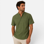 Valeniri | Men's Stand Collar Short Sleeve Shirt for Smart Casual Wear