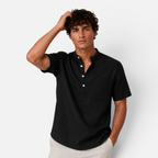 Valeniri | Men's Stand Collar Short Sleeve Shirt for Smart Casual Wear