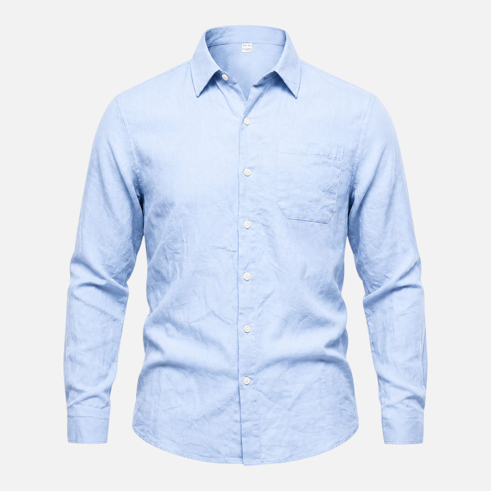 Valeniri Men's Linen Long Sleeve Shirt Classic Loose Fit Button Up