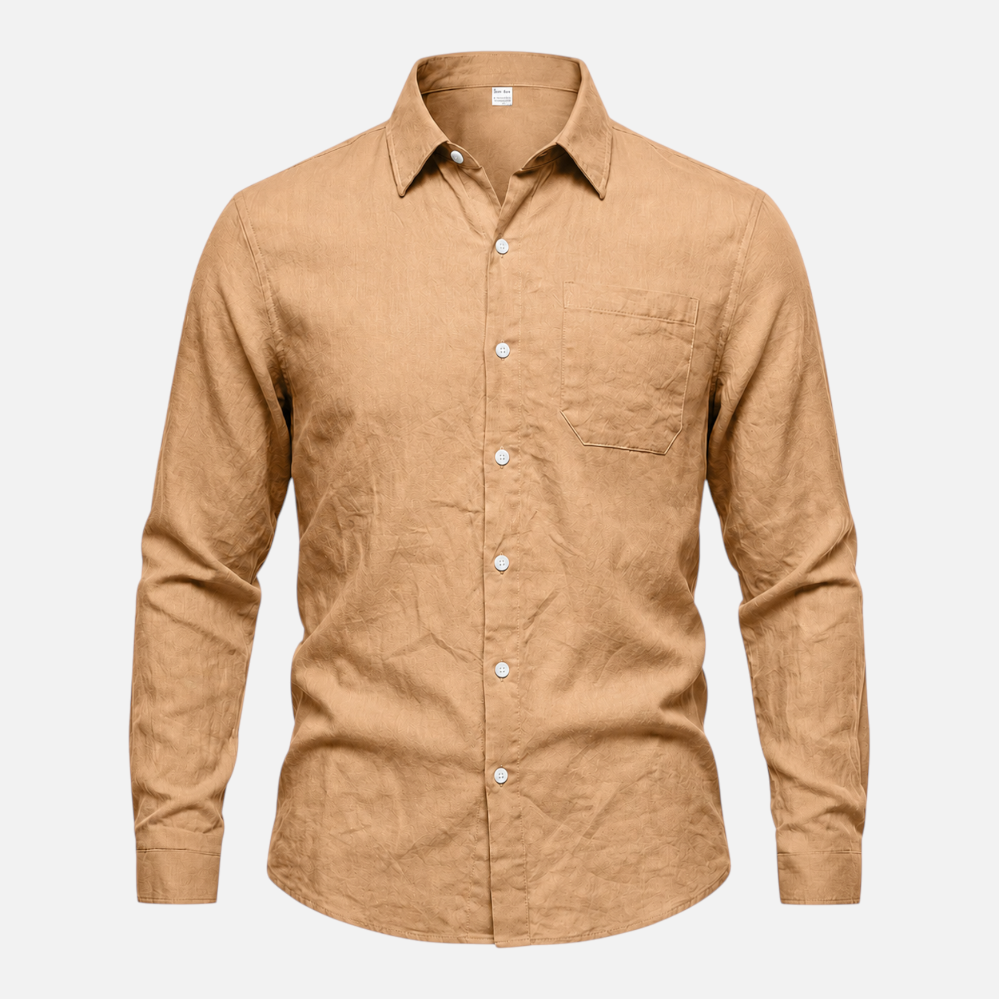 Valeniri Men's Linen Long Sleeve Shirt Classic Loose Fit Button Up