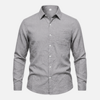 Valeniri Men's Linen Long Sleeve Shirt Classic Loose Fit Button Up