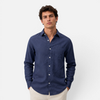 Valeniri Men's Linen Long Sleeve Shirt Classic Loose Fit Button Up